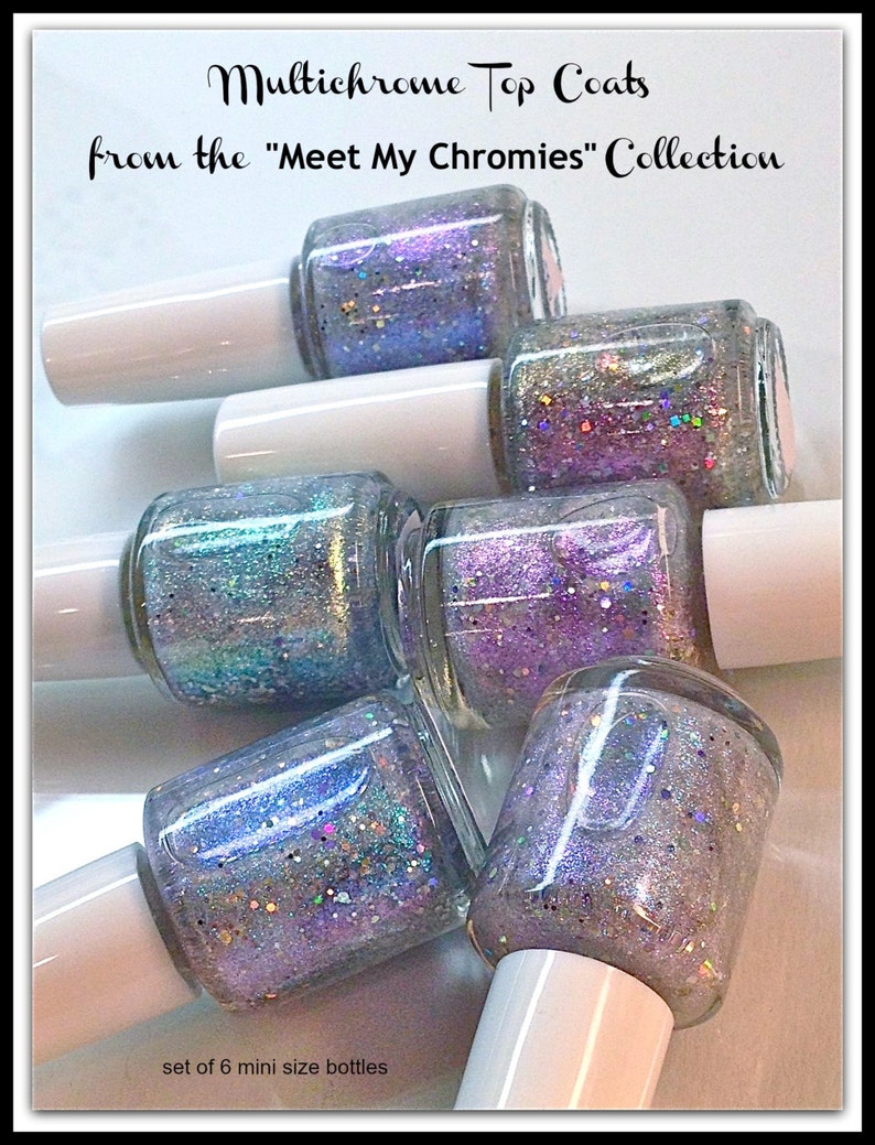 6 Mini Size Multi Chrome Topper Set Color Changing Polish Etsy