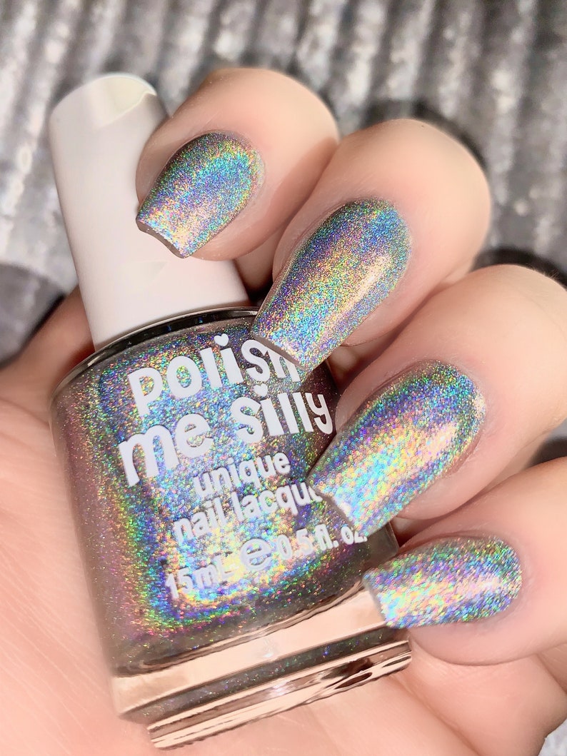 Chasing Rainbows 100% Holographic/SPECTRAFLAIR Nail Polish Indie Rainbow Pop Nail Polish Lacquer Water Marble Stamping Nail Polish Me Silly image 5