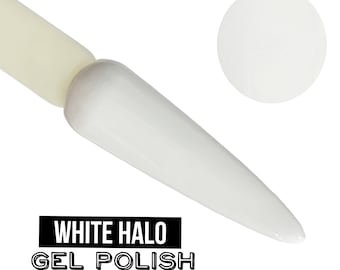 UV Led GEL Nail Polish - White Halo - White Polish Solid Opaque Creme Polish Long Lasting, Cruelty Free, Polish Me Silly