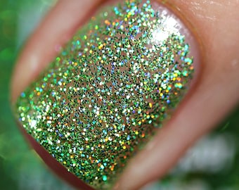 Slime Time- Rainbow Sparkle Collection Glitter Holographic Glitter Custom-Blended Glitter Nail Polish / Indie Lacquer