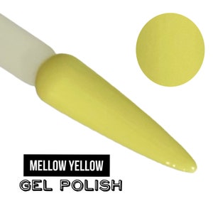 UV Led GEL Nail Polish - Mellow Yellow - Light Pastel Yellow Solid Opaque Creme Polish Long Lasting, Cruelty Free, Polish Me Silly