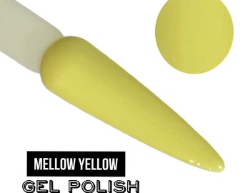 UV Led GEL Nail Polish - Mellow Yellow - Light Pastel Yellow Solid Opaque Creme Polish Long Lasting, Cruelty Free, Polish Me Silly