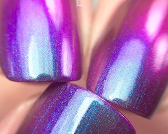 Majesty-Mega Multichrome -Multi-Color Shifting Polish:  Custom-Blended Glitter Nail Polish / Indie Lacquer / Polish Me Silly