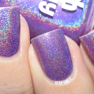 You're A Grape Friend: Purple Holographic Rainbow Glitter Nail Polish / Indie Lacquer / Polish Me Silly