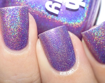 You're A Grape Friend: Purple Holographic Rainbow Glitter Nail Polish / Indie Lacquer / Polish Me Silly