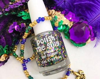 マルディグラ ポリッシュ: マルディグラ クリア トップコート レギュラーまたはジェル UV ポリッシュ カスタムブレンド グリッター ネイル ポリッシュ / ラッカー