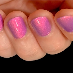 Happy Glow Lucky  - Purple Pink Orange Yellow Shimmer &quot;Glow Pop Nail Polish Collection&quot; Multi-Color Shifting: Oil Slick /Polish Me Silly