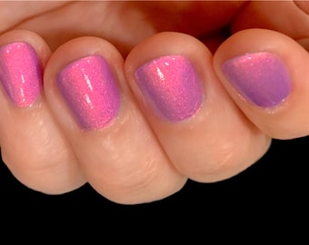 Happy Glow Lucky  - Purple Pink Orange Yellow Shimmer "Glow Pop Nail Polish Collection" Multi-Color Shifting: Oil Slick /Polish Me Silly