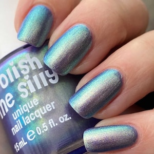Glow Getter - Mint Green Yellow Beige Blue Purple &quot;Glow Pop Nail Polish&quot; Multi-Chrome Pastel Shifting Mylar Oil Slick / Polish Me Silly