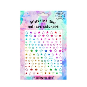 Rainbow Stars Nail Stickers - Nail Art - Polish Me Silly - Gift - Glows Under UV/Blacklights