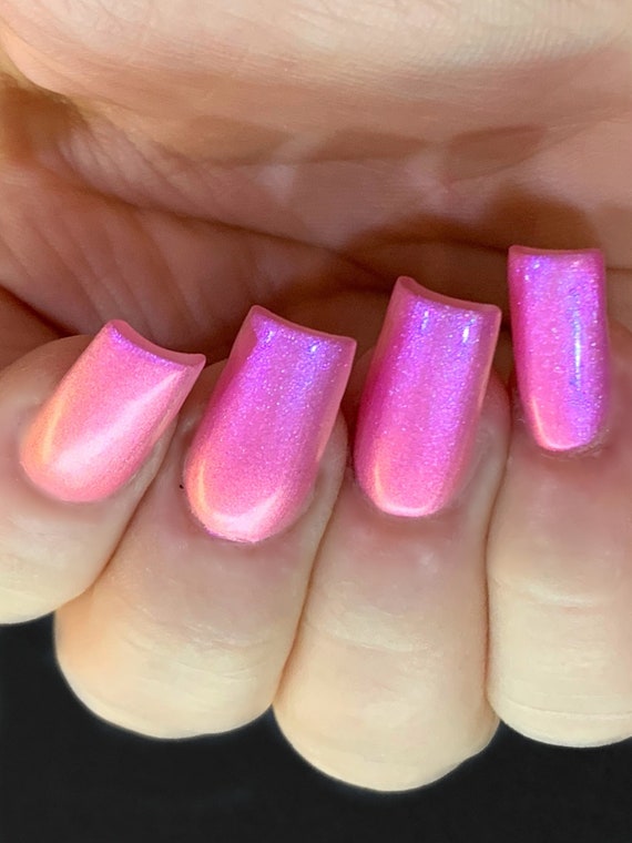 Buy Pinky Glow Pink Orange Yellow Blue Purple glow Pop Nail Polish  Collection Barbie Multi-color Shifting: Mylar Oil Slick / Polish Me Silly  Online in India - Etsy