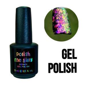 UV Led GEL Nail Polish - It&#39;s Magic-FLAKIE Topcoats Multi-Color Shifting Polish- Glitter Nail Polish/Indie Lacquer/ Polish Me Silly
