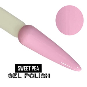 Esmalte de uñas de GEL LED UV - Sweet Pea - Esmalte en crema opaco sólido rosa claro de larga duración, libre de crueldad, Polish Me Silly