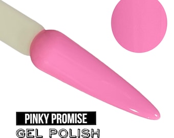 UV LED GEL Nagellack - Pinky Promise - Bubblegum Pink Solid Opaque Creme Polish Långvarigt, Cruelty Free, Polish Me Silly