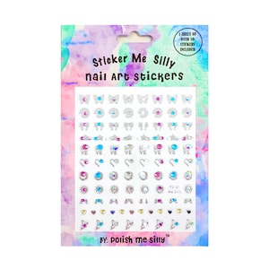 Rhinestone Sparkle Nail Stickers - Nail Art - Polish Me Silly - Gift - Glows Under UV/Blacklights