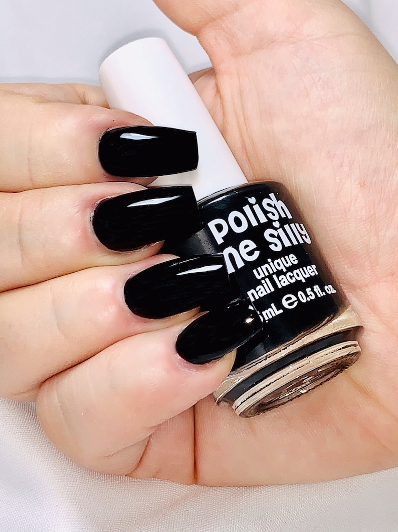 Blackout Solid Black Creme Polish By Polish Me Silly Nail polish image 1