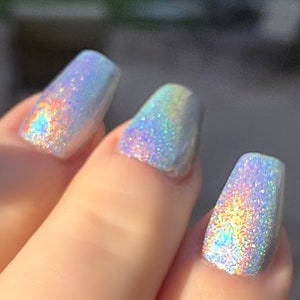 Chasing Rainbows 100% Holographic/SPECTRAFLAIR Nail Polish Indie Rainbow Pop Nail Polish Lacquer Water Marble Stamping Nail Polish Me Silly image 4