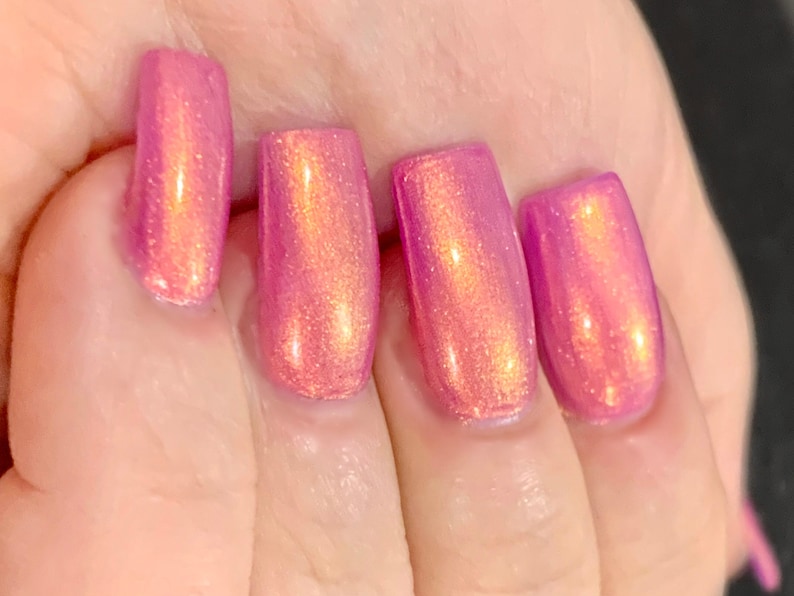 Sugarplum Glow Pink Orange Yellow Purple Glow Pop Nail Polish Collection Multi-Color Shifting: Mylar Oil Slick / Polish Me Silly image 1