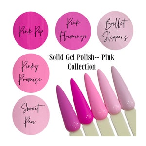 UV Led GEL Nail Polish - 5pc Set Pink Gel Collection - Polish Colors Solid Opaque Creme Polish Long Lasting, Cruelty Free, Polish Me Silly