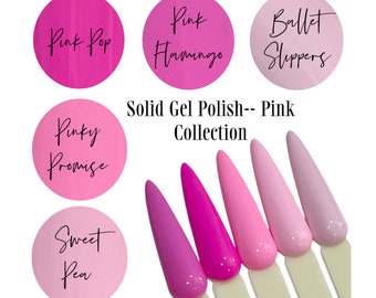 UV Led GEL Nail Polish - 5pc Set Pink Gel Collection - Polish Colors Solid Opaque Creme Polish Long Lasting, Cruelty Free, Polish Me Silly