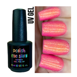 UV Led GEL Nail Polish - Lollipop Glow - Neon Pink Orange Yellow Glow Pop Multi-Color Shifting Oil Slick Polish Me Silly