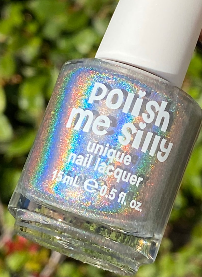 Chasing Rainbows 100% Holographic/SPECTRAFLAIR Nail Polish Indie Rainbow Pop Nail Polish Lacquer Water Marble Stamping Nail Polish Me Silly image 7