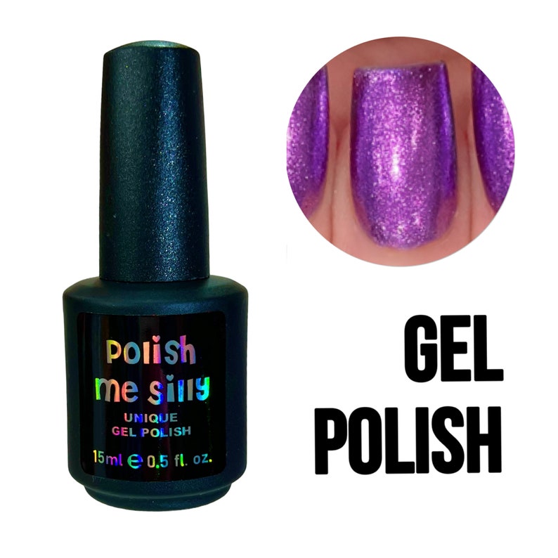 Electric Vibes Bright Purple Metallic Foil Nail Polish: Custom-Blended Glitter Nail Polish / Indie Lacquer / Polish Me Silly image 3