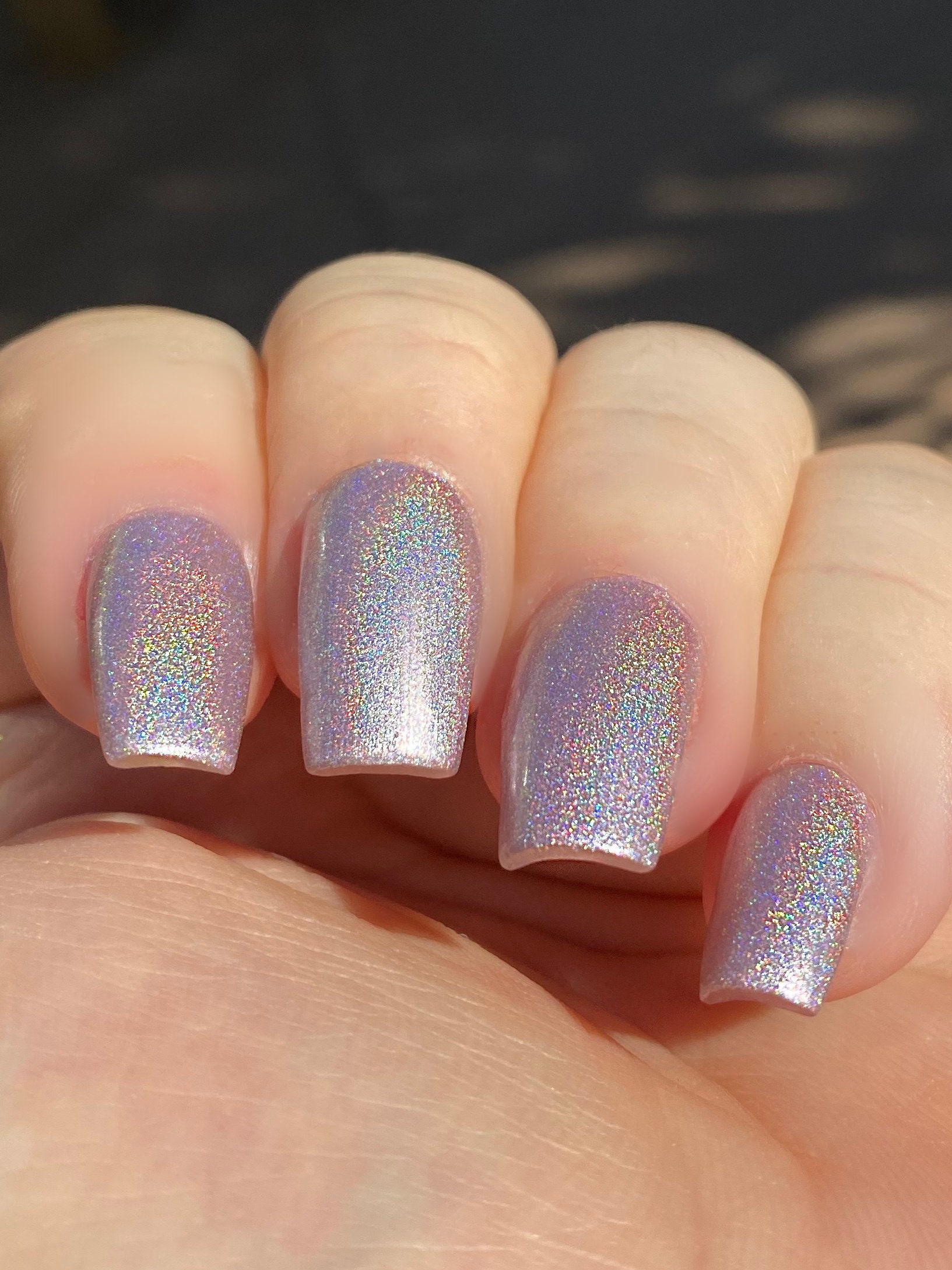 Baby's Breath- Holographic: Baby Pink Pearl Holographic Rainbow Custom-Blended Glitter Nail Polish / Indie Lacquer / Polish Me Silly