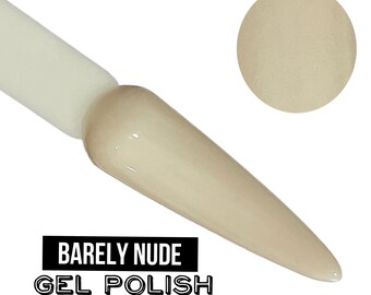 UV Led GEL Nail Polish - Barely Nude - Beige Nude Polish Sheer Creme Polish Long Lasting, Cruelty Free, Polish Me Silly