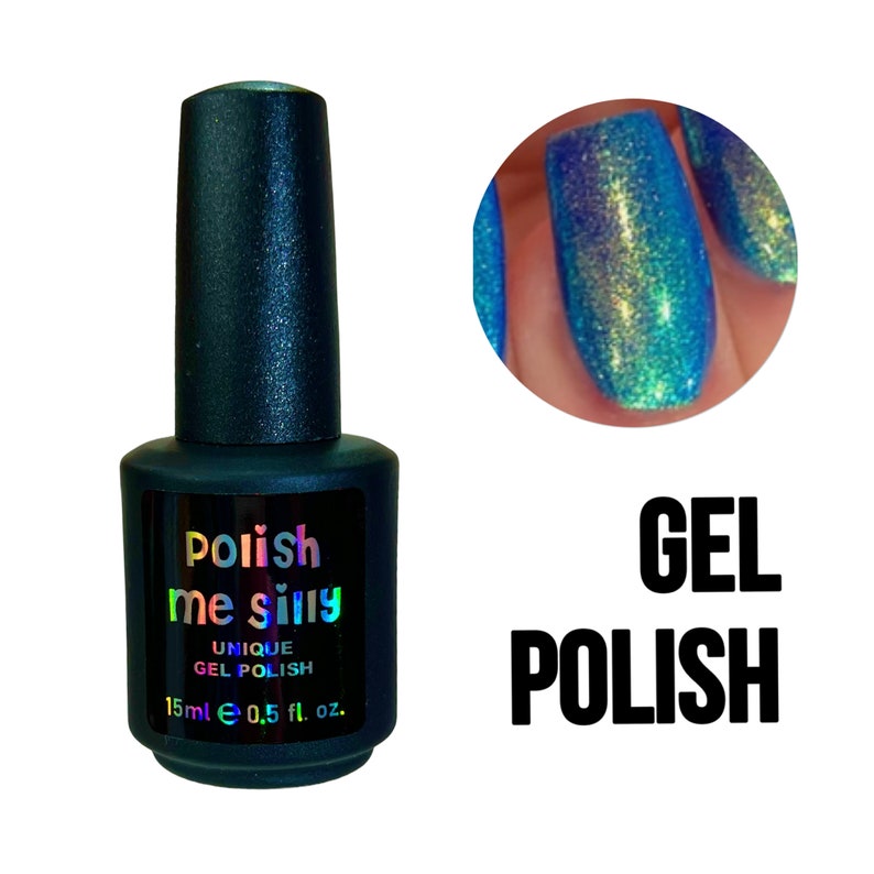 Peacock Glow Blue Green Gold Teal Shimmer Glow Pop PT 2 Polish Collection Multi-Color Shift: Mylar Oil Slick / Polish Me Silly image 10