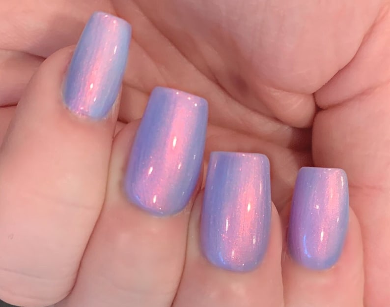 Mylar Glow Periwinkle Blue Purple Pink Yellow MintGlow Pop Nail Polish Collection Multi-Color Shifting: Mylar Oil Slick / Polish Me Silly 画像 1