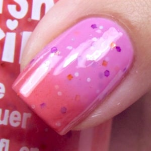 Orange Crush --Color Changing Thermal Nail Polish:  Custom-Blended Indie Glitter Nail Polish / Lacquer