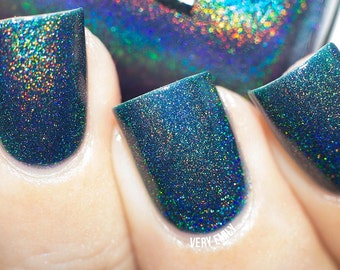 Holographic - Tealing No Lies:  Custom-Blended Glitter Nail Polish / Indie Lacquer / Polish Me Silly