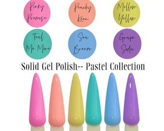 UV Led GEL Nail Polish - 6pc Pastel Collection - Rainbow Polish Colors Solid Opaque Creme Polish Long Lasting, Cruelty Free, Polish Me Silly