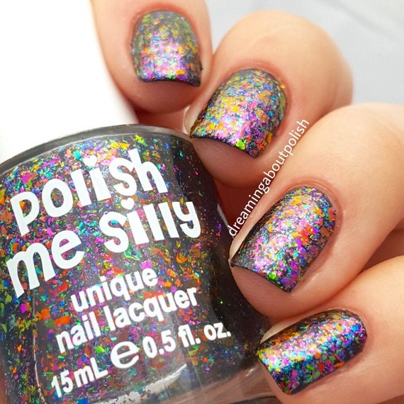 Flakie-aftershock Topcoat larger Flakesmulti-color Shifting - Etsy