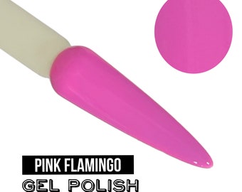 UV Led GEL Nail Polish - Pink Flamingo - Pink Solid Opaque Creme Polish Long Lasting, Cruelty Free, Polish Me Silly