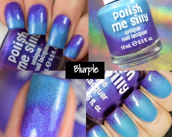 Blurple Surprise – Neon POP Thermolack mit Farbwechsel in Blau und Lila, individuell gemischter Indie-Glitzer-Nagellack