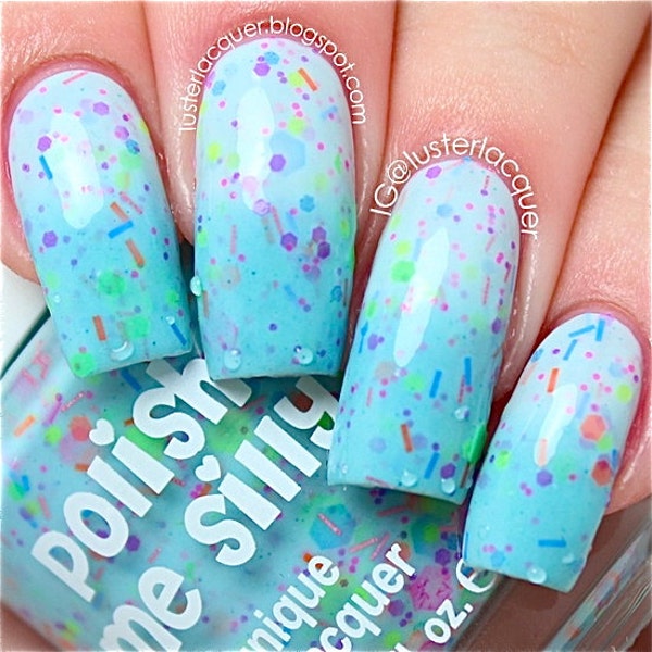 Get Breezy- -Color Changing Thermal Nail Polish: Indie Glitter Indie Nail Polish Glitter Lacquer Varnish Water Marble Stamping Nails