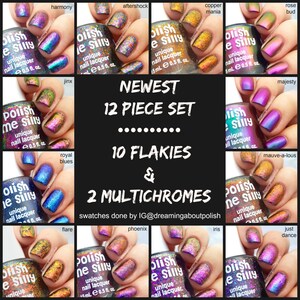 12 Flakie/Multichrome Set || Custom-Blended Nail Polish || Indie Lacquer || Polish Me Silly