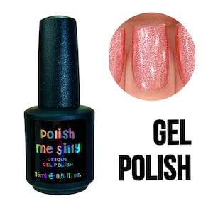 UV Led GEL Nail Polish - Electric Love- Pink Metallic Foil Nail Polish Glitter Nail Polish / Indie Lacquer / Polish Me Silly