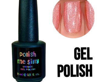 UV Led GEL Nail Polish - Electric Love- Pink Metallic Foil Nail Polish Glitter Nail Polish / Indie Lacquer / Polish Me Silly