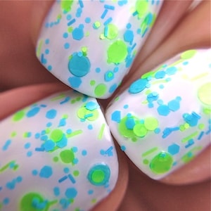 Hangin Loose- Polka Dot-NEON-Custom-Blended Indie Glitter Vernis à Ongles / Laque