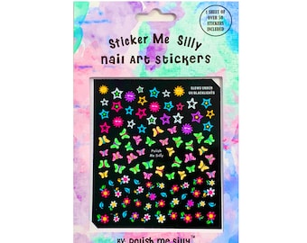 Star, Butterfly, Flower Nail Stickers - Nail Art - Polish Me Silly - Gift - Glows Under UV/Blacklights