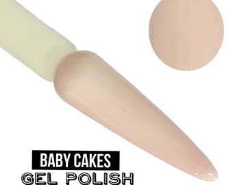 UV Led GEL Nail Polish - Baby Cakes - Pinky Tan Nude Polish Sheer Creme Polish Long Lasting, Cruelty Free, Polish Me Silly