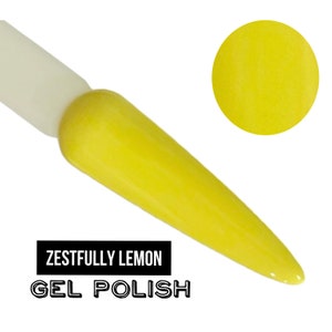 UV Led GEL Nail Polish - Zestfully Lemon - Bright Yellow Solid Opaque Creme Polish Long Lasting, Cruelty Free, Polish Me Silly