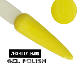 UV Led GEL Nail Polish - Zestfully Lemon - Bright Yellow Solid Opaque Creme Polish Long Lasting, Cruelty Free, Polish Me Silly