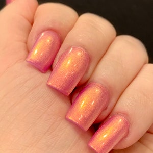 Sugarplum Glow Pink Orange Yellow Purple Glow Pop Nail Polish Collection Multi-Color Shifting: Mylar Oil Slick / Polish Me Silly image 4