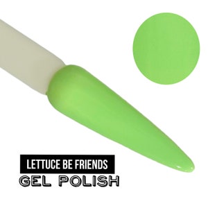UV Led GEL Nail Polish - Lettuce Be Friends - Bright Green Solid Opaque Creme Polish Long Lasting, Cruelty Free, Polish Me Silly