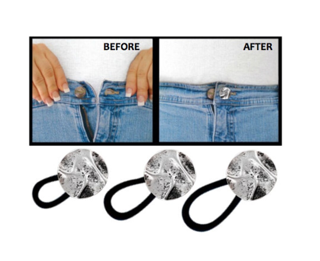 thumbnail image 2 of 8 Pcs Maternity & Waistband Extenders - Adjustable Button & Elastic Extenders For Pregnancy, Jeans & Trousers 2 of 11