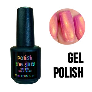 UV Led GEL Nail Polish - Sugarplum Glow - Pink Orange Yellow Purple Glow Pop Multi-Color Shifting Oil Slick Polish Me Silly